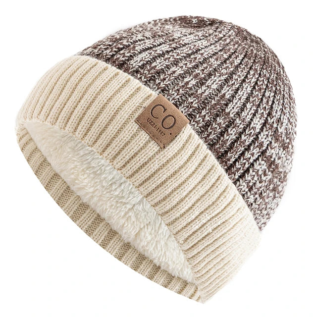 Two-Tone Winter Knitted Beanie