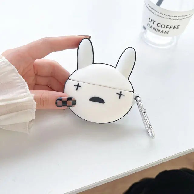 3D Red Bad Bunny Heart Earphone Case