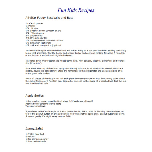 Fun Kids Recipes