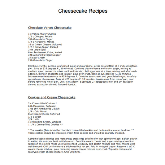 Cheesecake Recipes