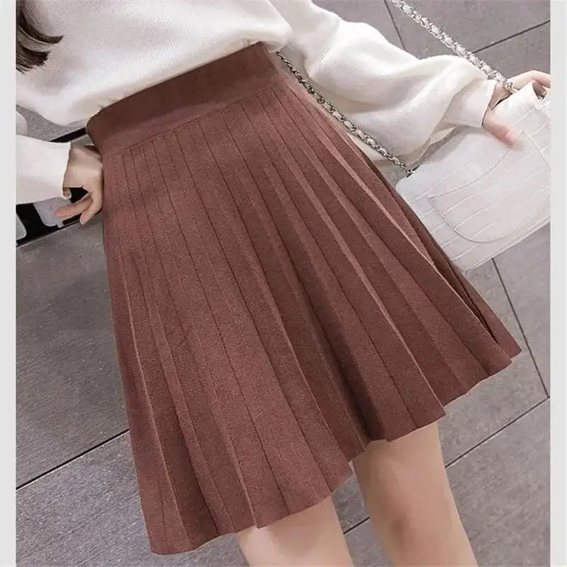 High Waist Knitted Mini Skirt for Women