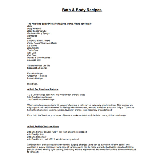 Bath Body Recipes