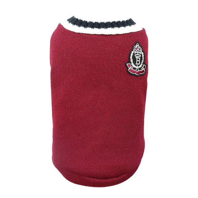 College Style Warm Dog Clothes